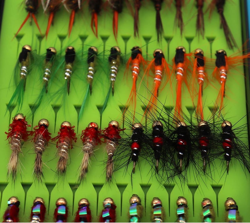 FAISOX Fly Fishing Flies Assortment Kit Dry Wet Nyphms Tenkara Popper Streamer Woolly Bugger for Trout Bass Salmon Steelhead with Fly Box - Image 5